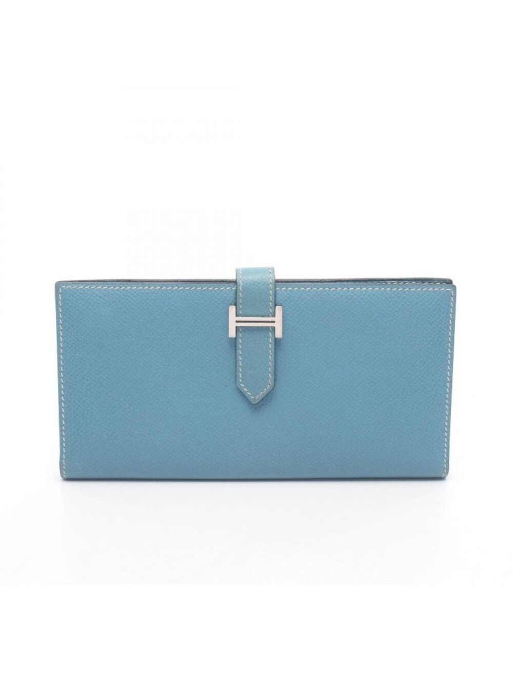 Hermes Bifold Wallet Bearn Classic Blue Jean Leather